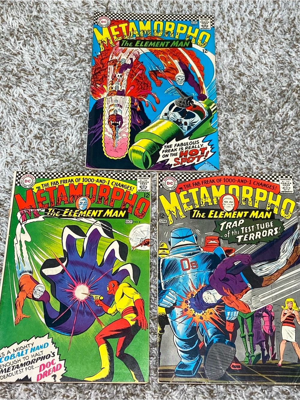 VINTAGE 1966 DC COMICS Metamorpho Silver Age Comic Lot Of 3ea